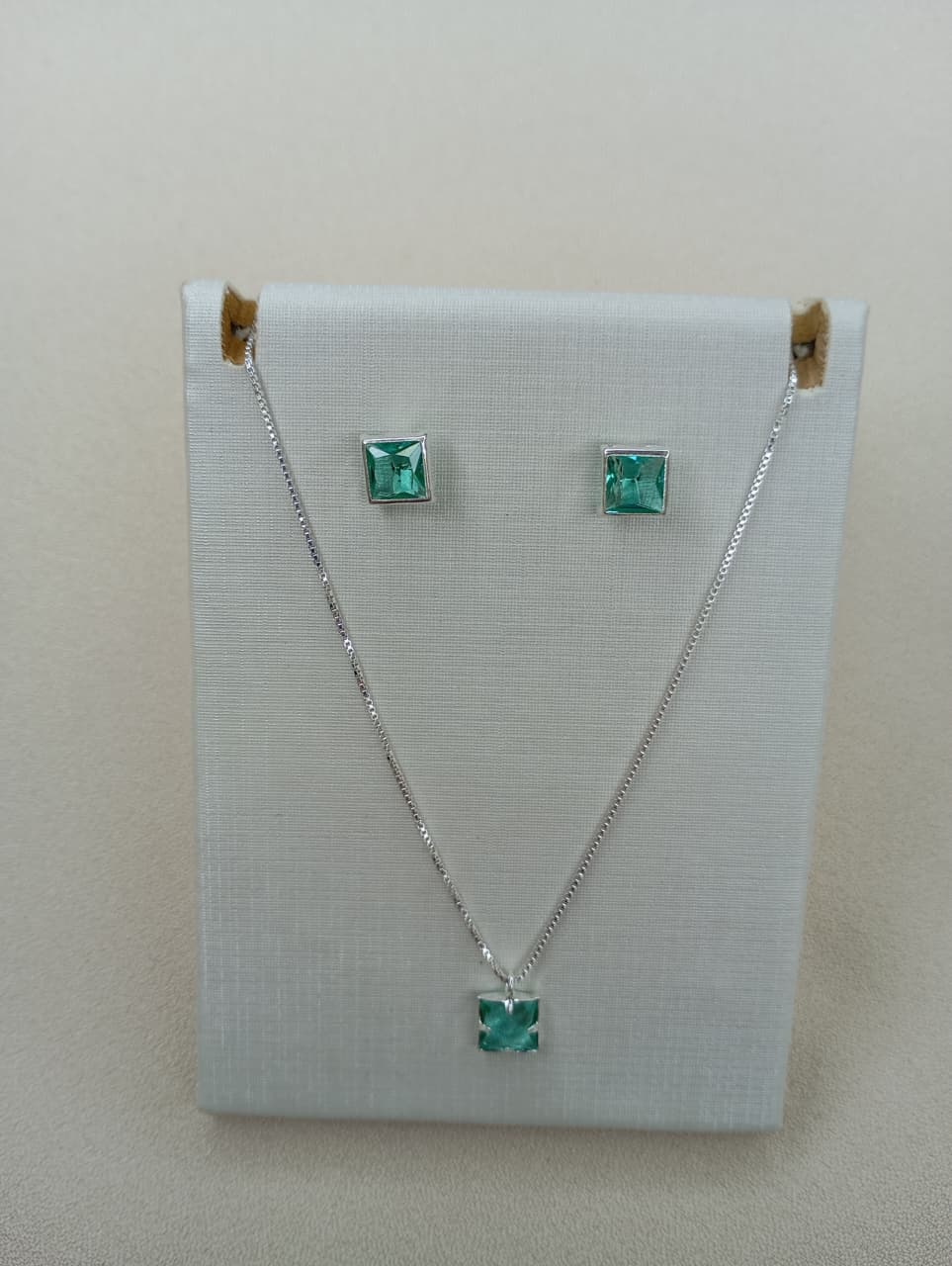 CONJUNTO PRATA 925 QUADRADO