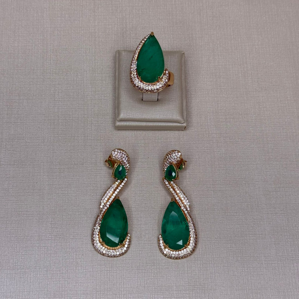 CONJUNTO BRINCOS E ANEL  FUSION