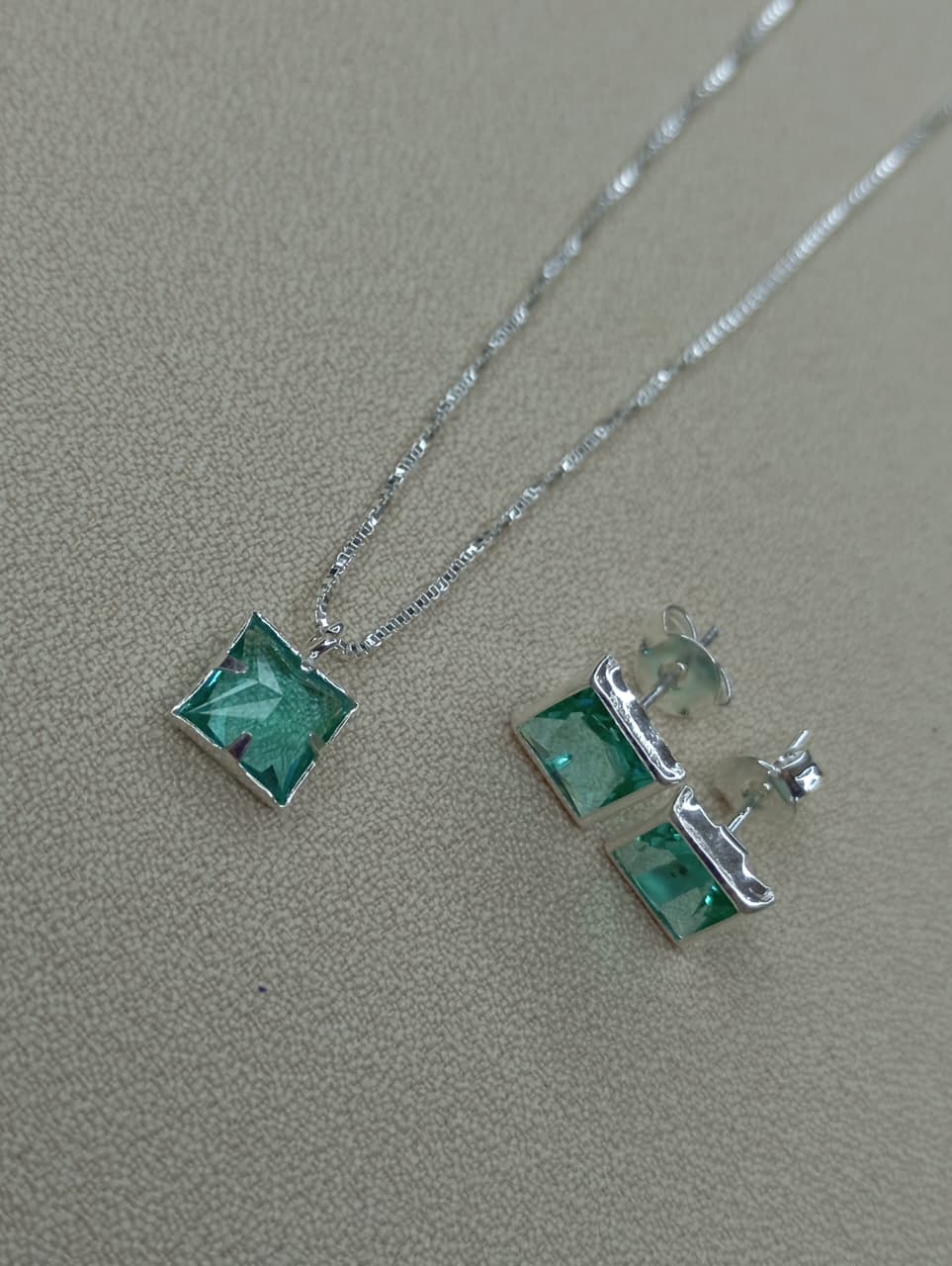 CONJUNTO PRATA 925 QUADRADO