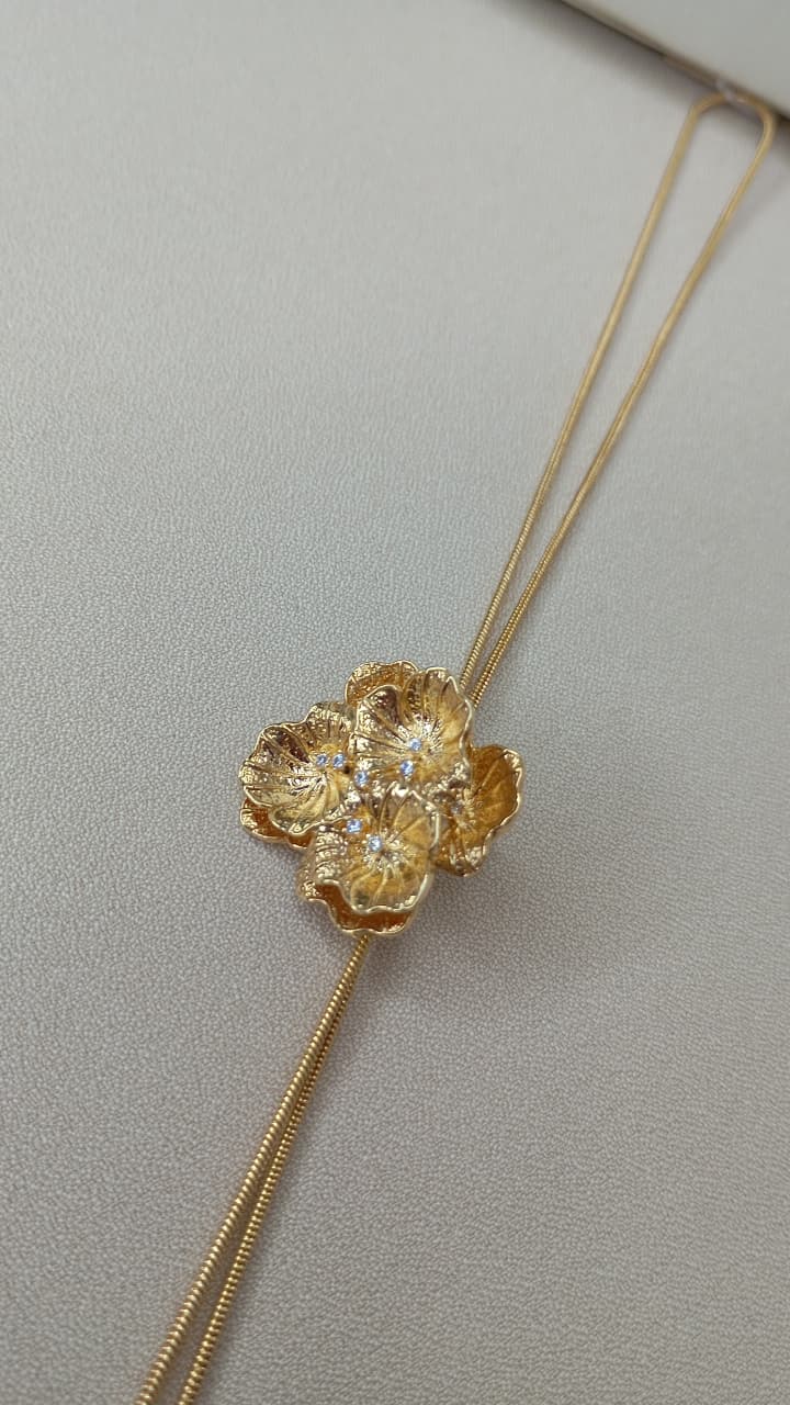 24567 CL10150 COLAR FLOR COM MICROZIRCONIA
